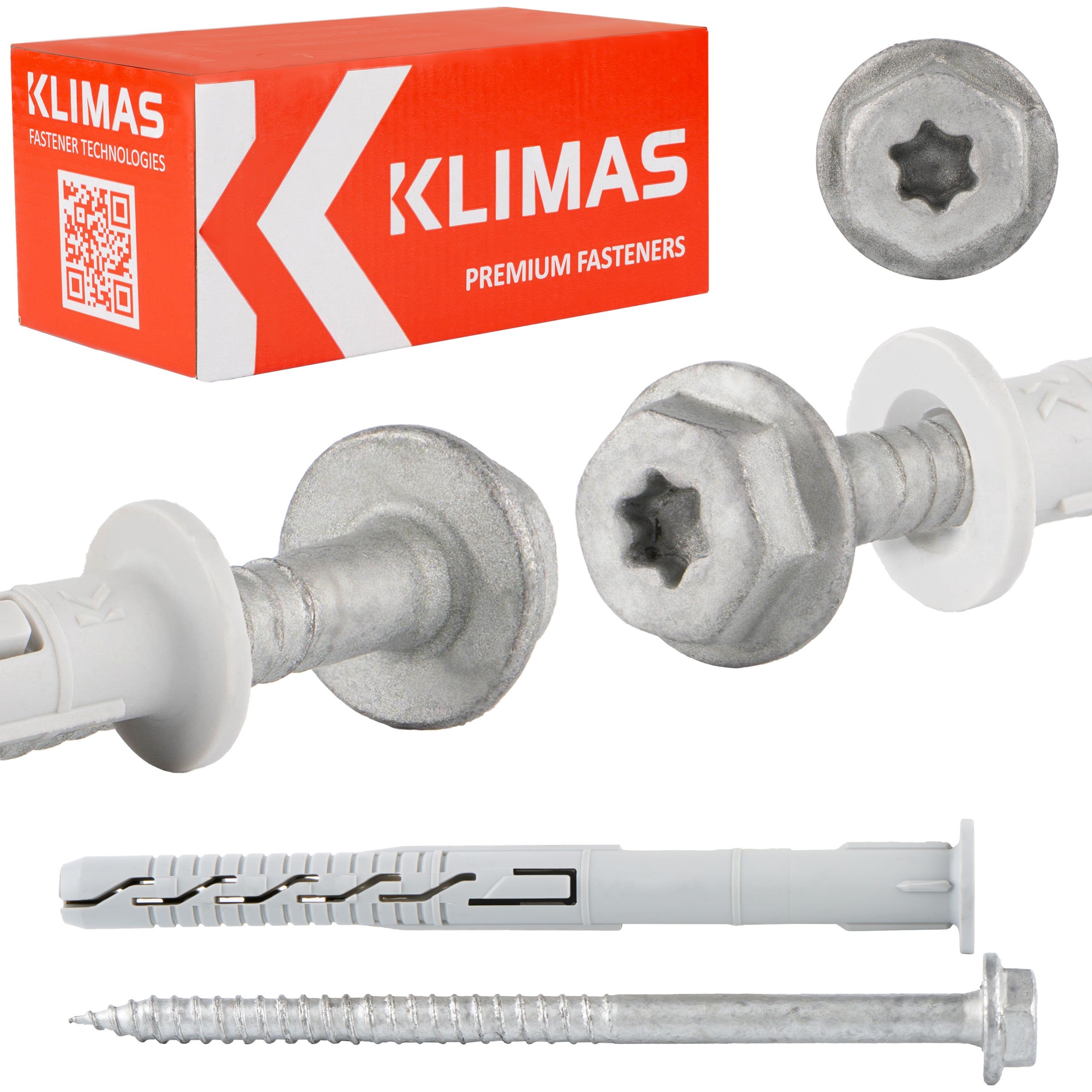 Kołki rozporowe ramowe Klimas KPR-FAST 10x300 mm z kołnierzem 25szt