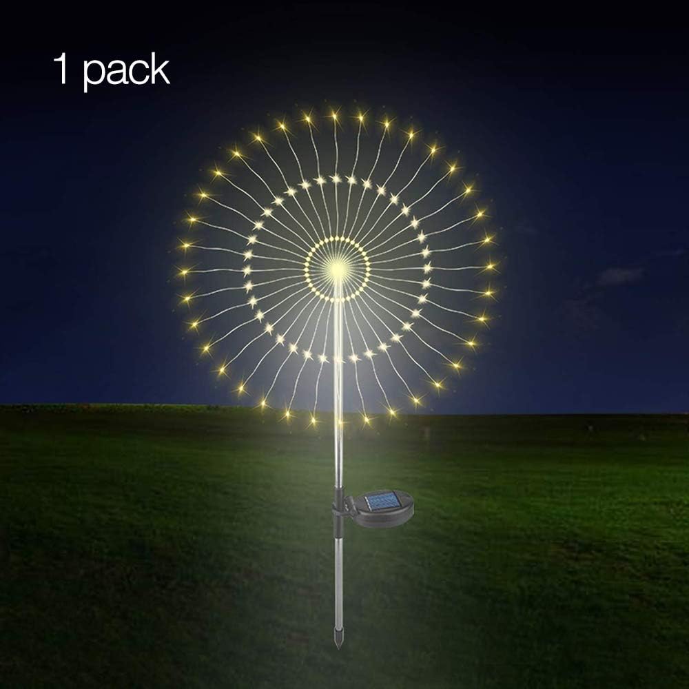 Ogrodowe światło słoneczne lampa solarna kształcie fajerwerków diodami LED odporne warunki atmosferyczne oświetlenie krajobrazowe samodzielnego biały