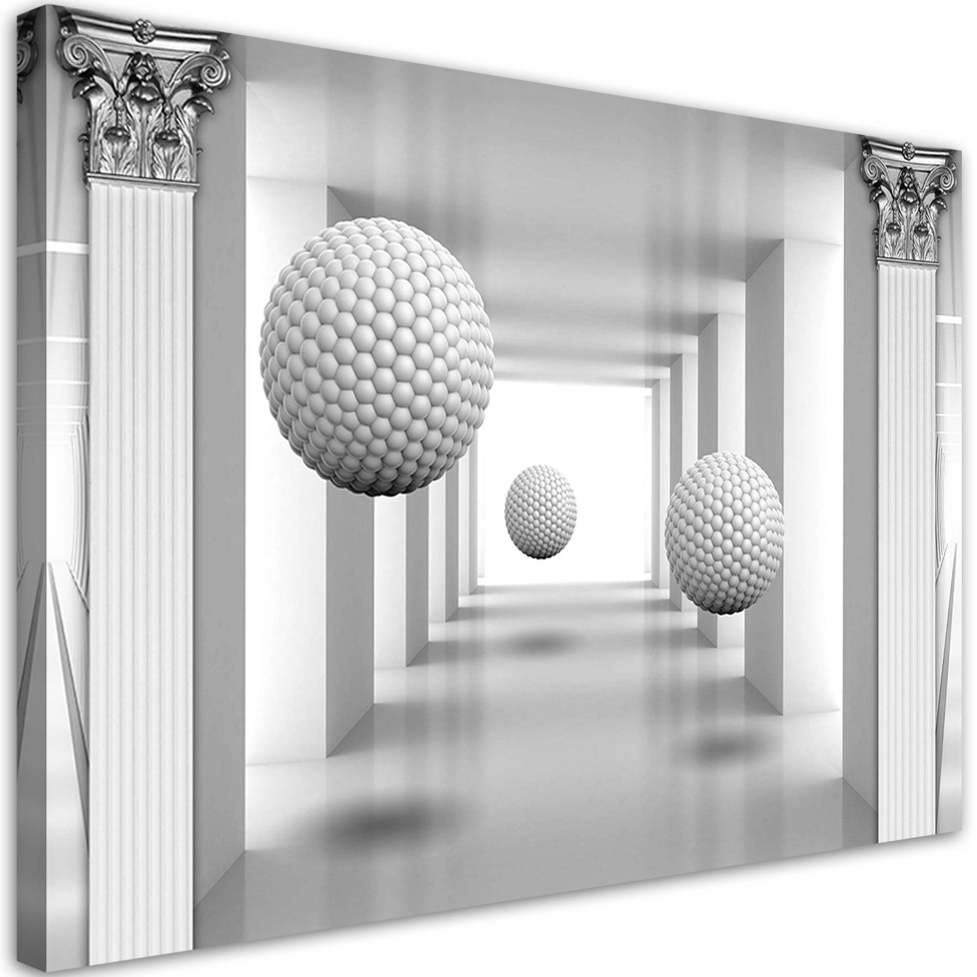 Obraz na płótnie, Kule w tunelu geometria 3D 120x80