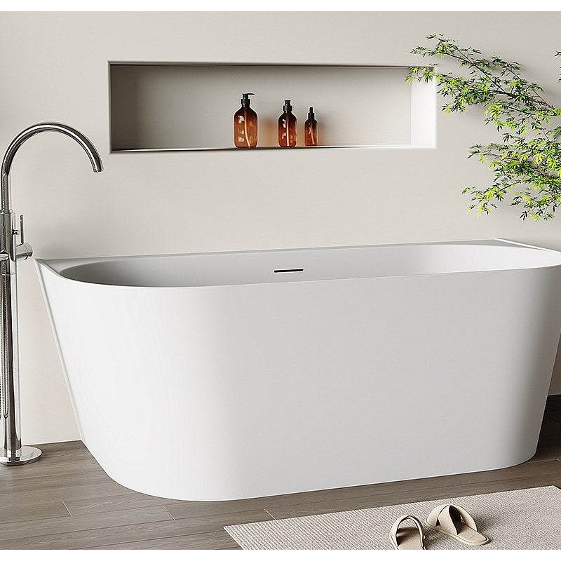 Wanna wolnostojąca przyścienna - 230 l - 160 x 75 x 58 cm - Biały mat - Akryl - AMOBIA