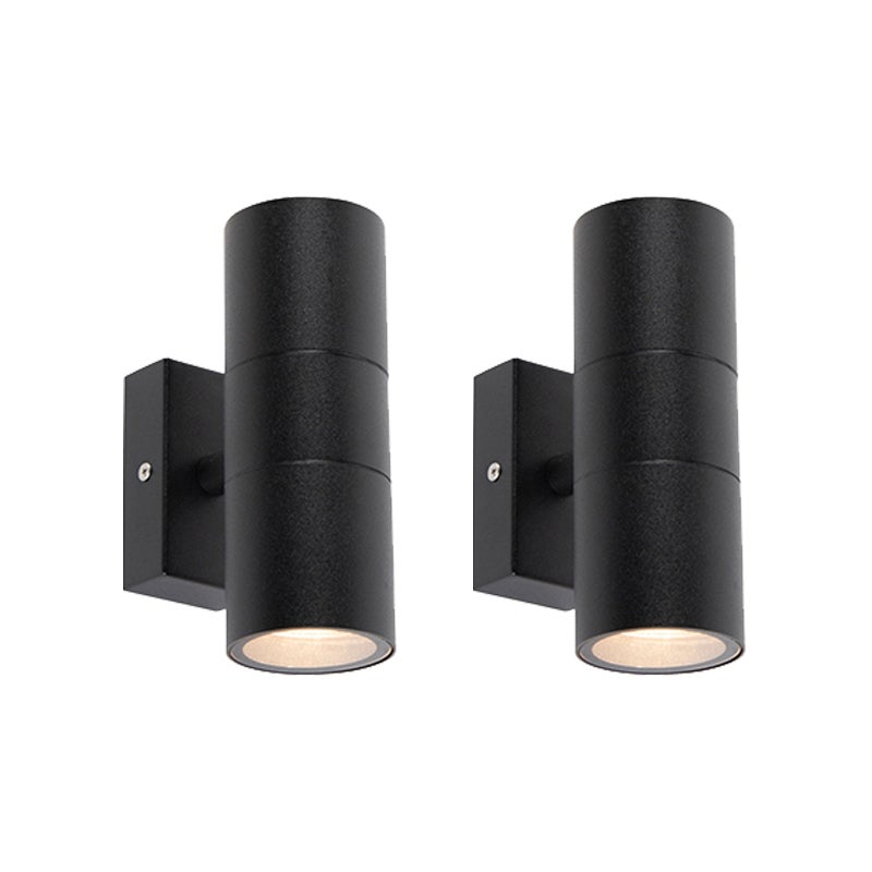 Zestaw 2 lamp zewnętrznych ściennych czarnych IP44 - Duo