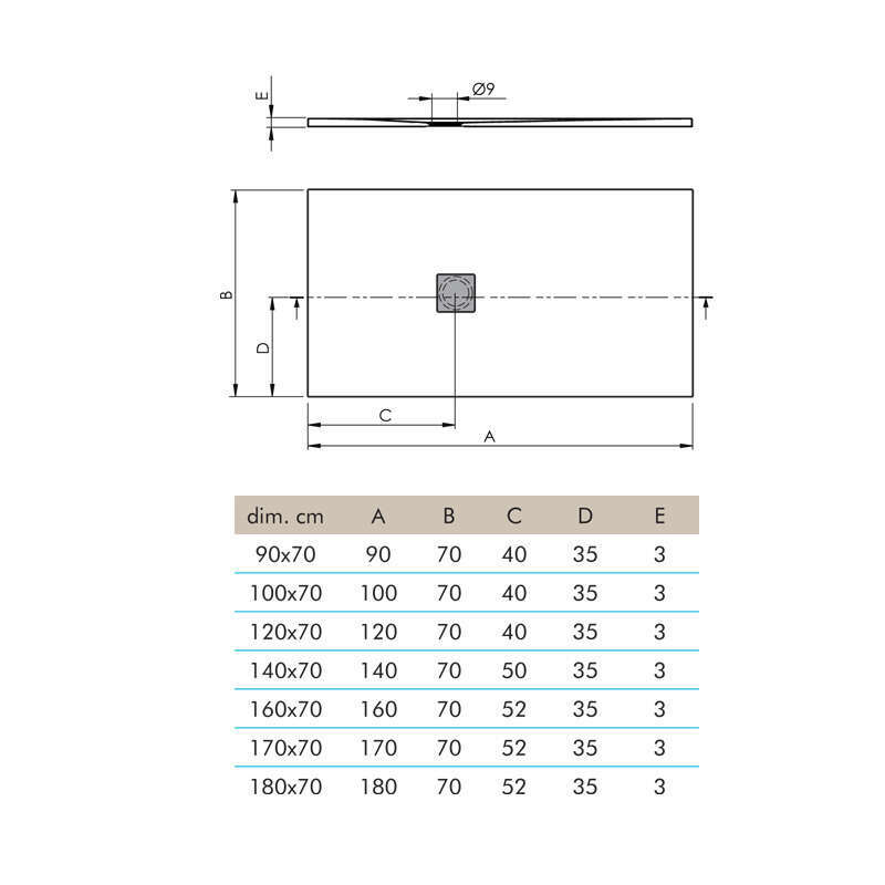 Receveur de douche ultra-léger LOGIC - 100 x 70 cm - Blanc - Résistant et Facile à installer - Salle de bain - Douche - 3