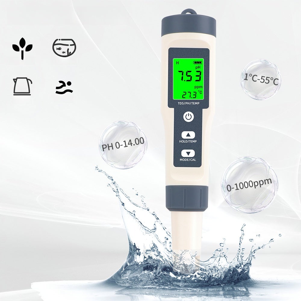 Testeur de qualité de l'eau de piscine, stylo de test de qualité de l'eau trois en un (sans rétro-éclairage, avec batterie) - 5