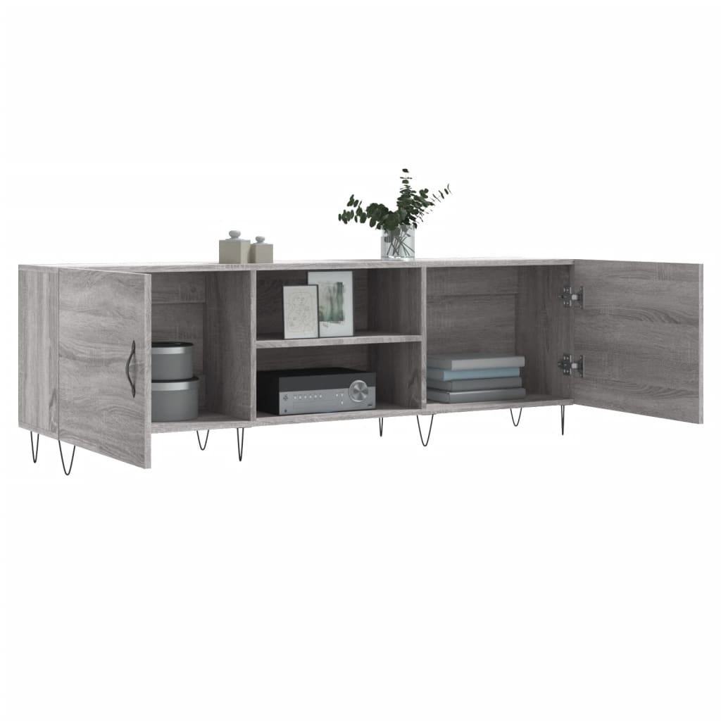 Meuble TV sonoma gris 150x30x50 bois d'ingénierie - 4