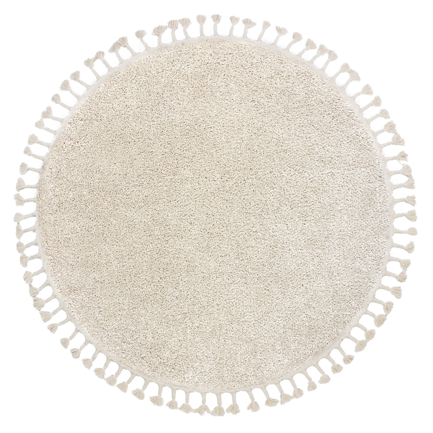 Dywan BERBER 9000 koło krem Frędzle berberyjski marokański shaggy koło 120 cm - 2