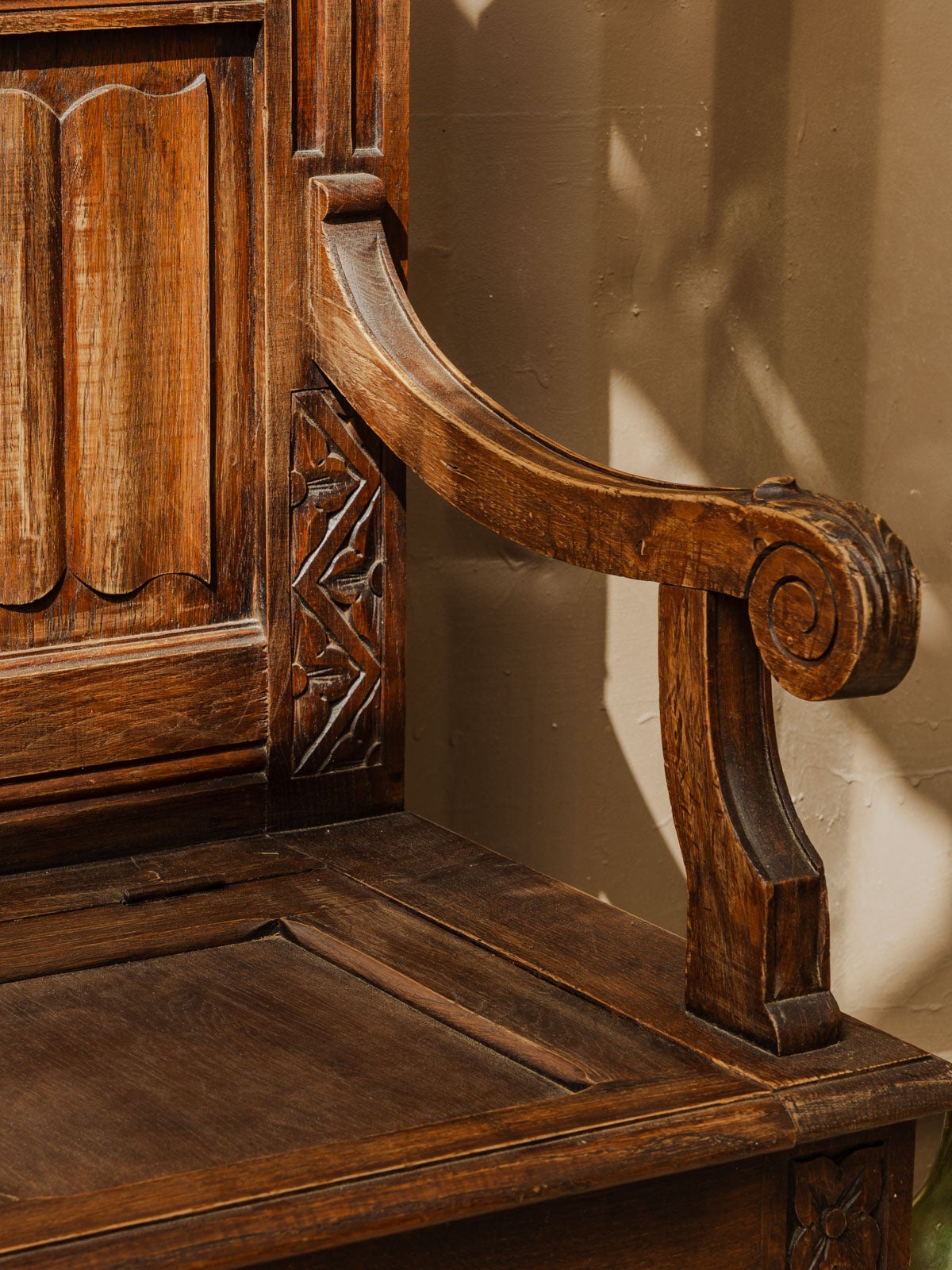 Banc coffre d'église en bois Antoine N°414 - 9