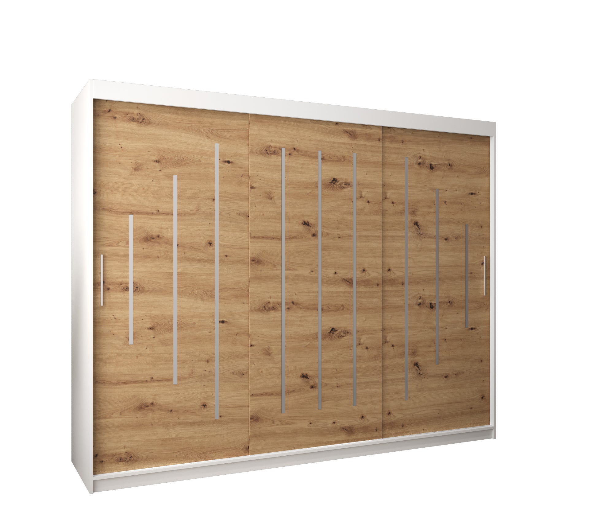 Szafa przesuwna garderoba York 250 x 62 x 200 cm Biały + Artisan - Abiks Meble