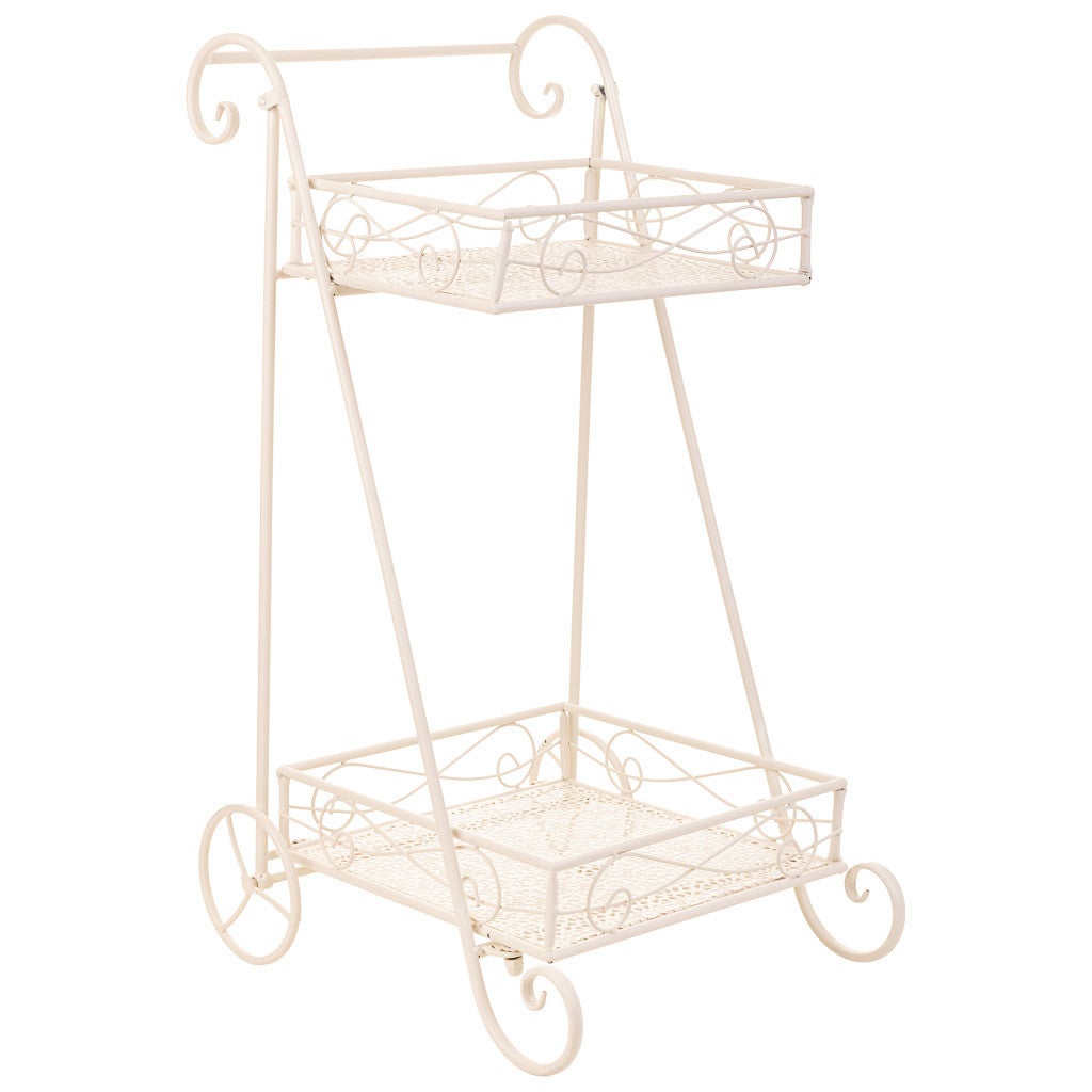 Wanderlust  Carrito 2 Baldas Para Macetas De Forja 40X34x76 Blanco , Leroy Merlin