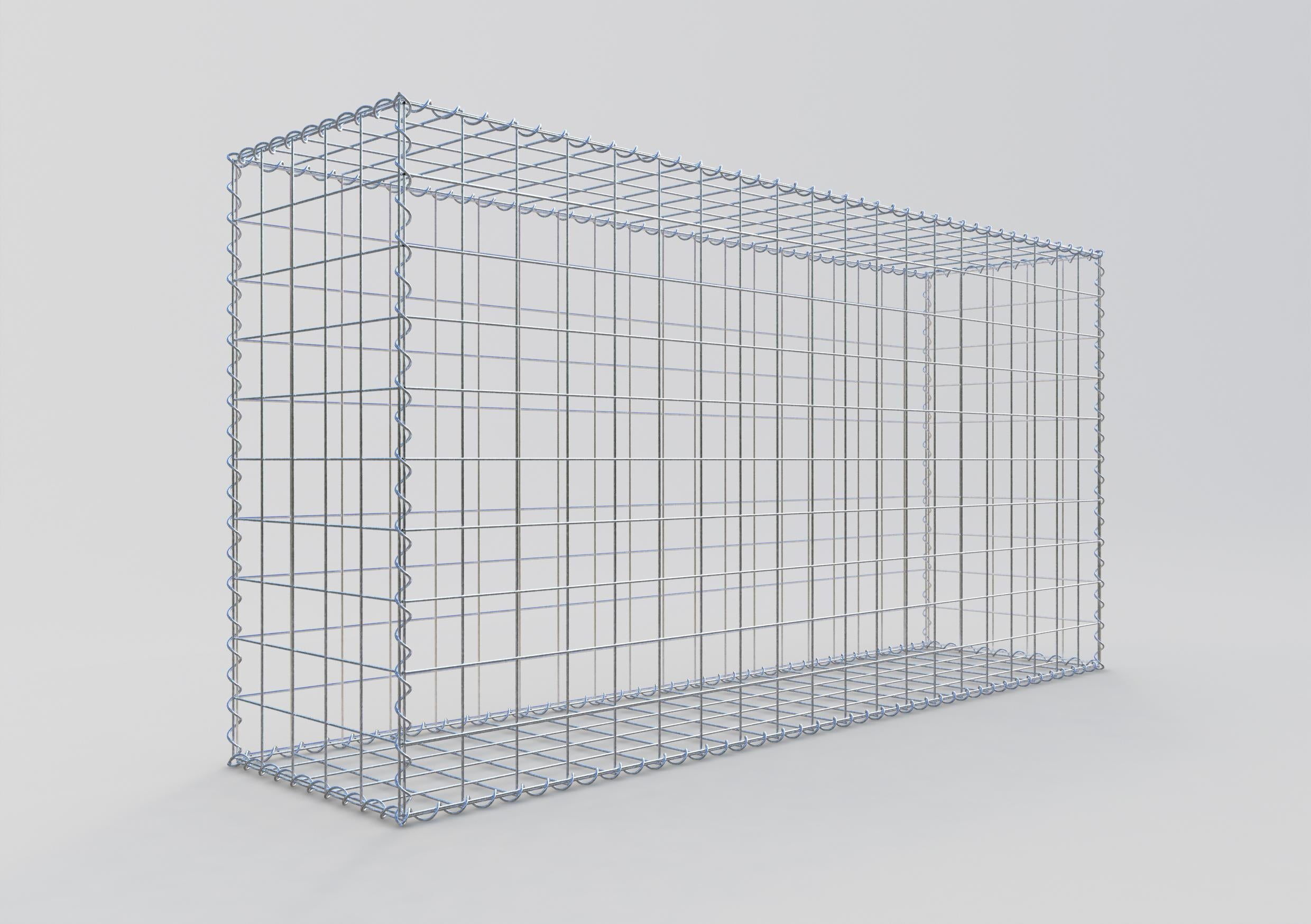 Gavión de acero galvanizado 200x100x50cm (LxAxP), malla 10 x 10cm, Espiral, jaula metálica para muro o jardín - 2