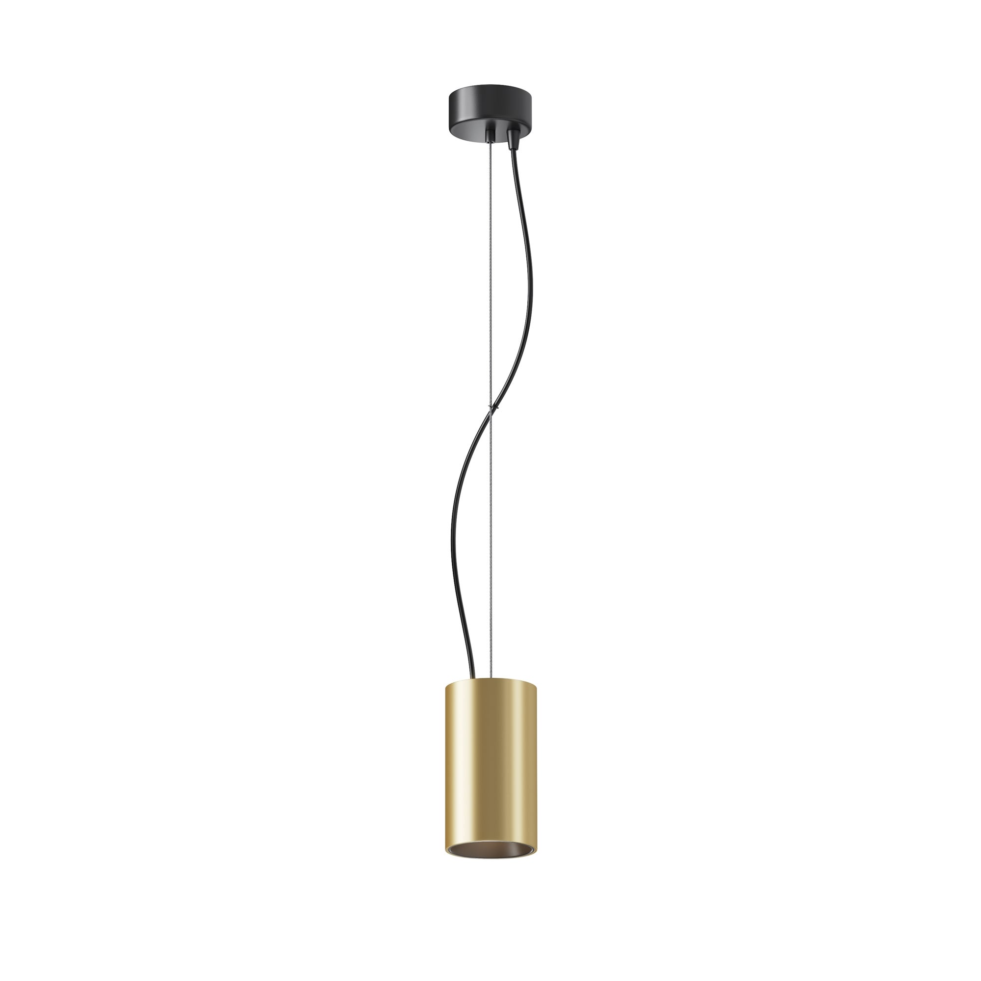 Lampa wisząca Efir matowy złoto-czarna LED 15W 3000K 1230lm tuba wym: 136,5 x 7,5 x 7,5 cm aluminium Maytoni
