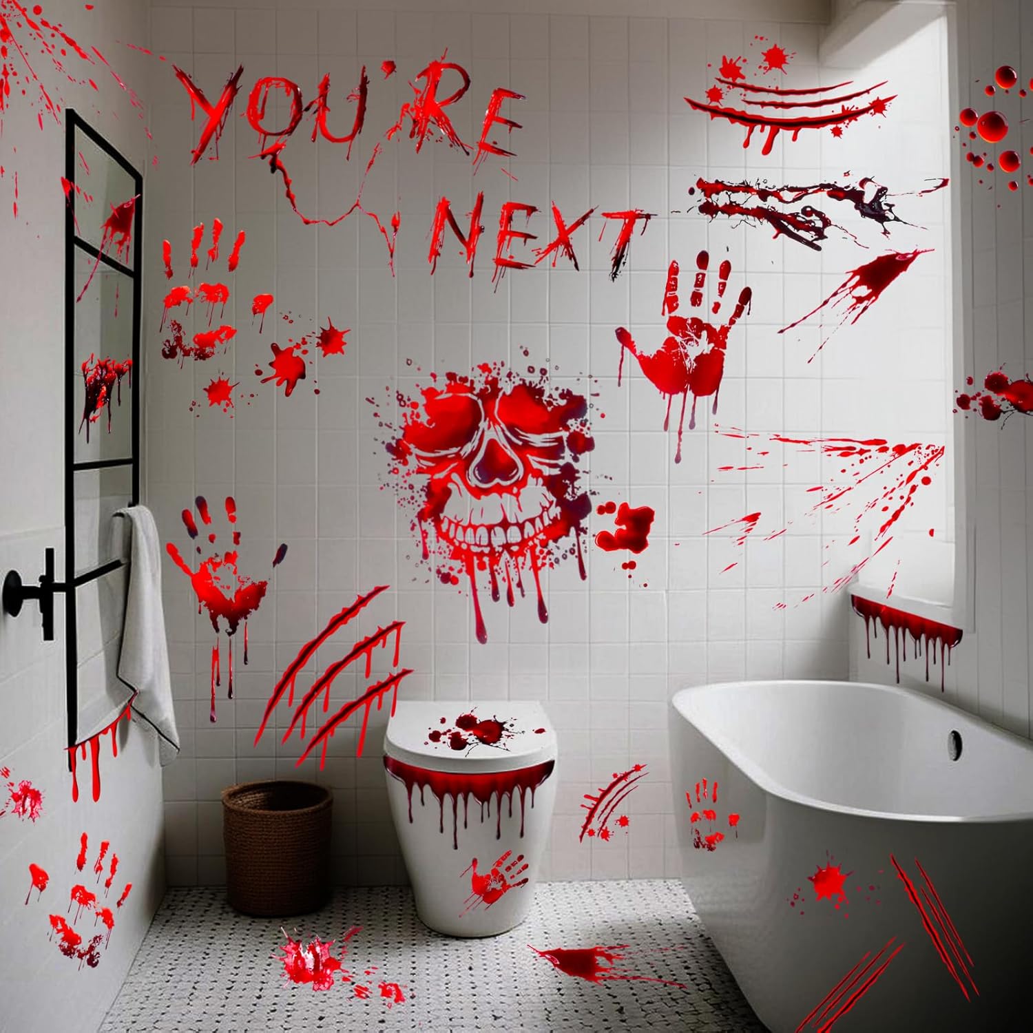 Lot De 31 Autocollants De Fenêtre Sanglants Pour Halloween, 4 Feuilles De Stickers Muraux Effrayants Et Effrayants Pour Zombies Vampires Maison Hant 99252138 Lot De 31 Autocollants De Fenêtre Sanglants Pour Halloween, 4 Feuilles De Stickers Muraux Effrayants Et Effrayants Pour Zombies Vampires Maison Hant 99252138