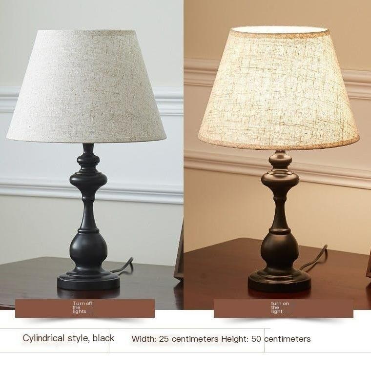 Lampada da comodino a LED, luce tricolore, lampada da tavolo in stile retrò americano, adatta per soggiorno, caffetteria, camera da letto. - 4