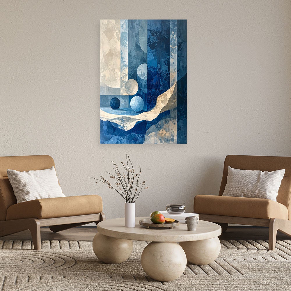 Obraz do salonu sypialni biura, Niebieska Nowoczesna Abstrakcja 40x60 - 2