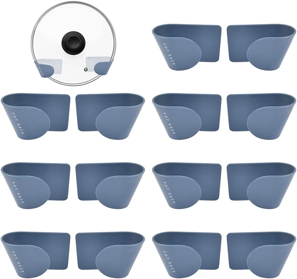 par samoprzylepnych uchwytów na pokrywki do garnków, haczyków ściennych do pokrywek (niebieskie)