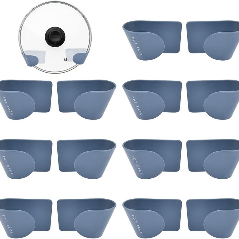 par samoprzylepnych uchwytów na pokrywki do garnków, haczyków ściennych do pokrywek (niebieskie)