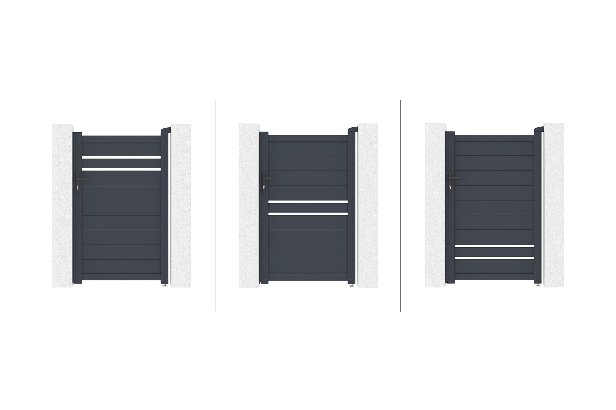 Portillon 1m CIMONE H.160cm aluminium gris - 3