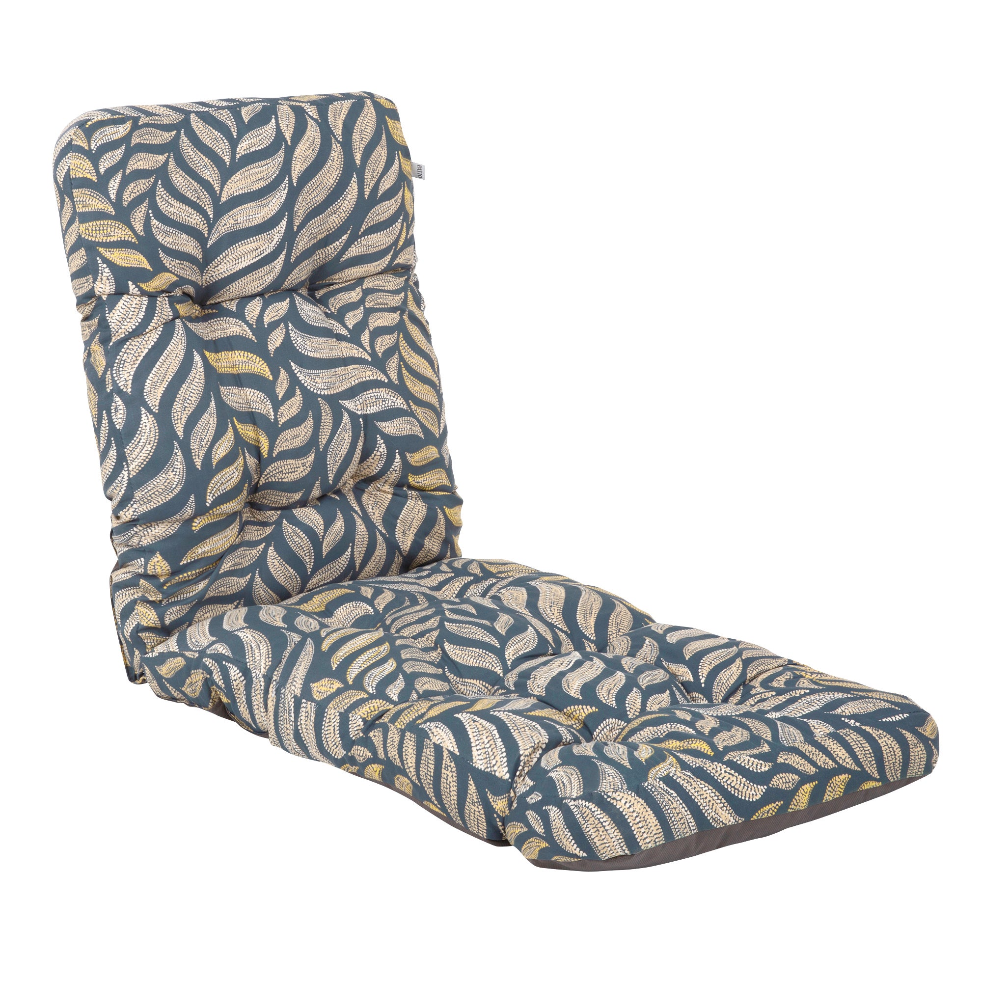 Poduszka na fotel ogrodowy 155 x 48 cm Cordoba Plus szary/żółty liście PATIO