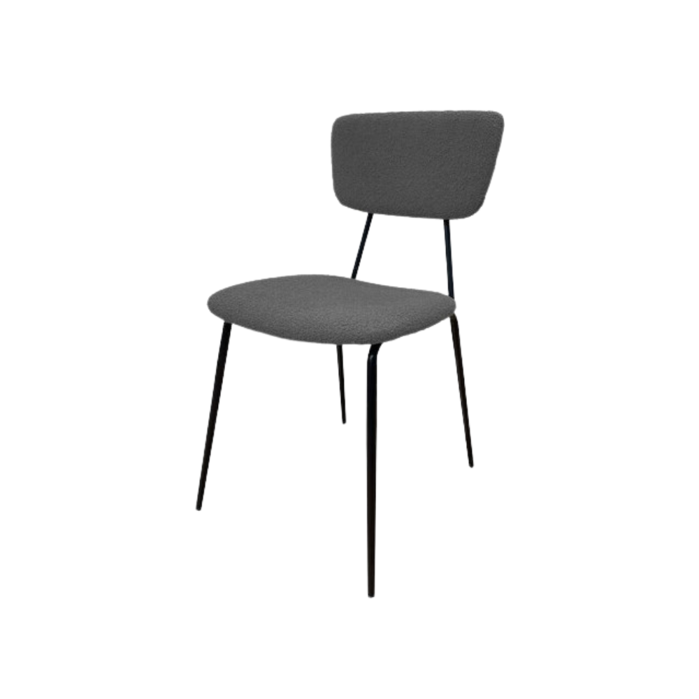 Set Di 4 Sedie Da Pranzo Imbottite In Grigio Scuro – Moderne Con Braccioli E Piedini In Metallo - 4