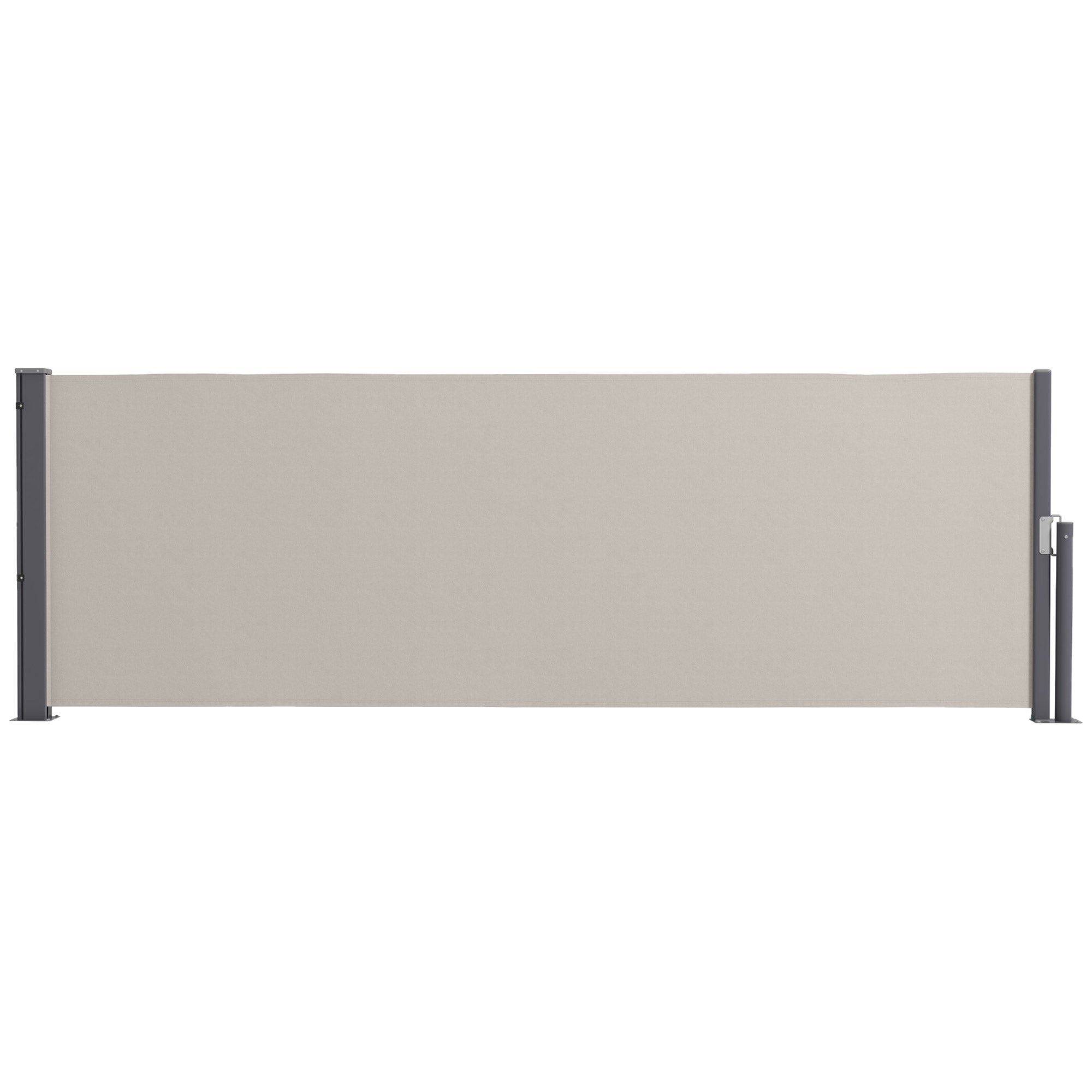 Store Latéral Extensible Gris 80x300 Cm - Pour Balcon Et Terrasse, Polyester Résistant, Enroulement Automatique
