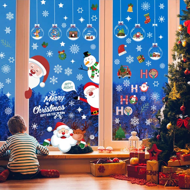 Adesivi natalizi per finestre, adesivi riutilizzabili per finestre, adesivi dorati per alberi di Natale per decorazioni natalizie per finestre | Leroy Merlin Adesivi natalizi per finestre, adesivi riutilizzabili per finestre, adesivi dorati per alberi di Natale per decorazioni natalizie per finestre | Leroy Merlin