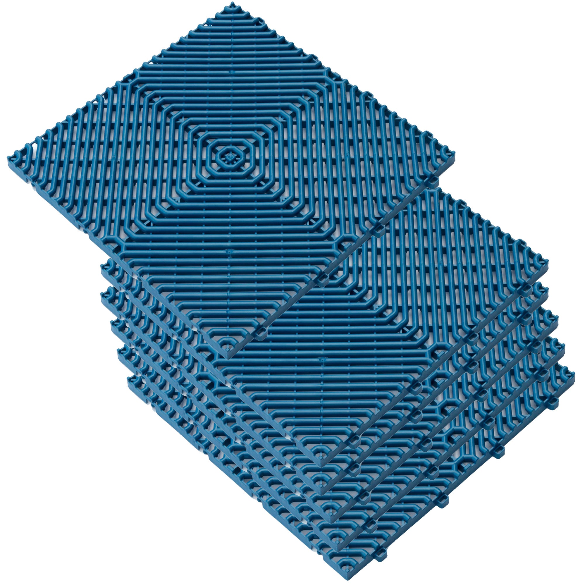 Pack de 6 baldosas plásticas (1m²) para baldosa azul rombo, 39,5x39,5x1,7 cm (38,5x38,5 neto) 1m²: