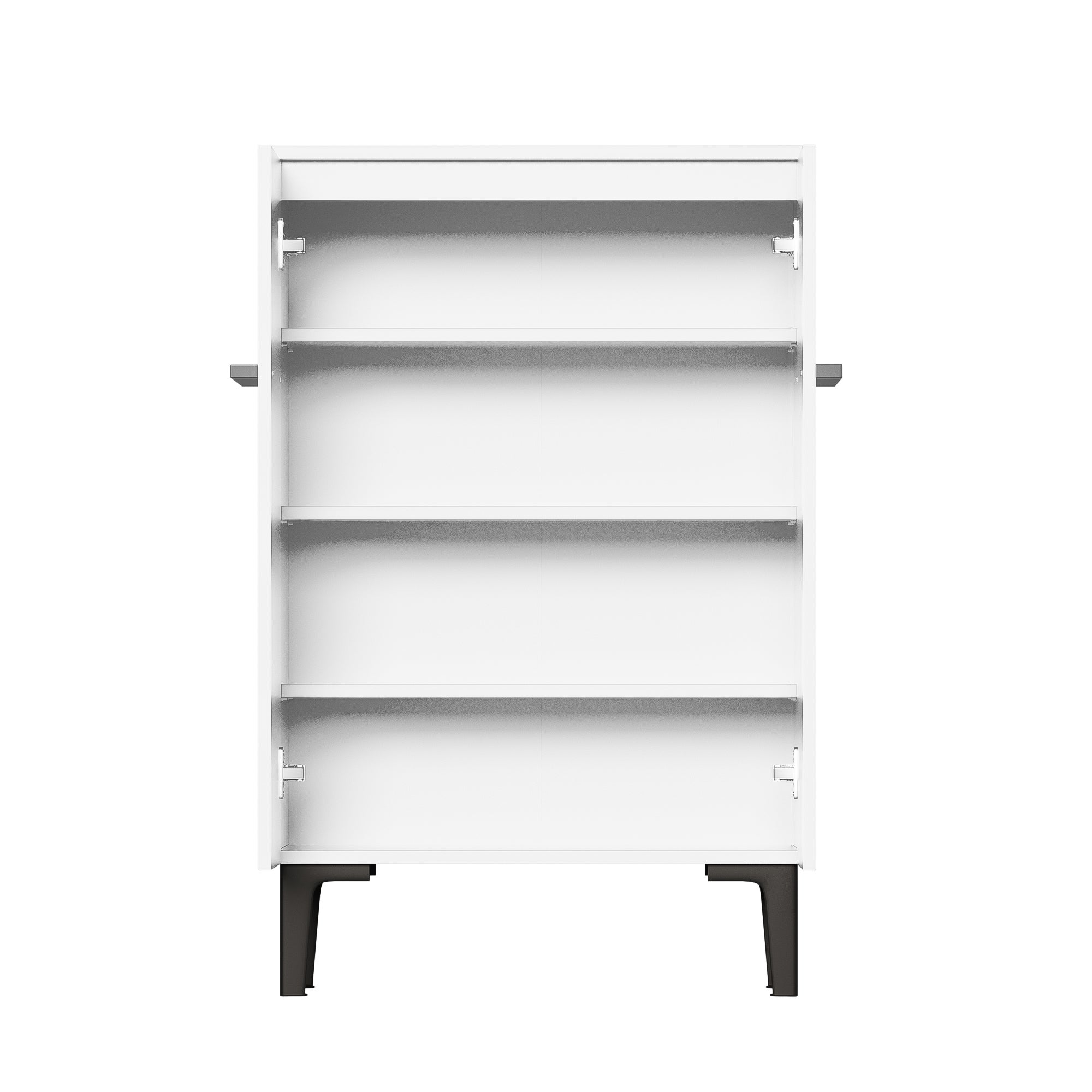 Szafa na buty 95x60x34,5 cm - 2 fronty - Regulowane półki - Wykończenie drewno - Płyty wiórowe - Biały - 8