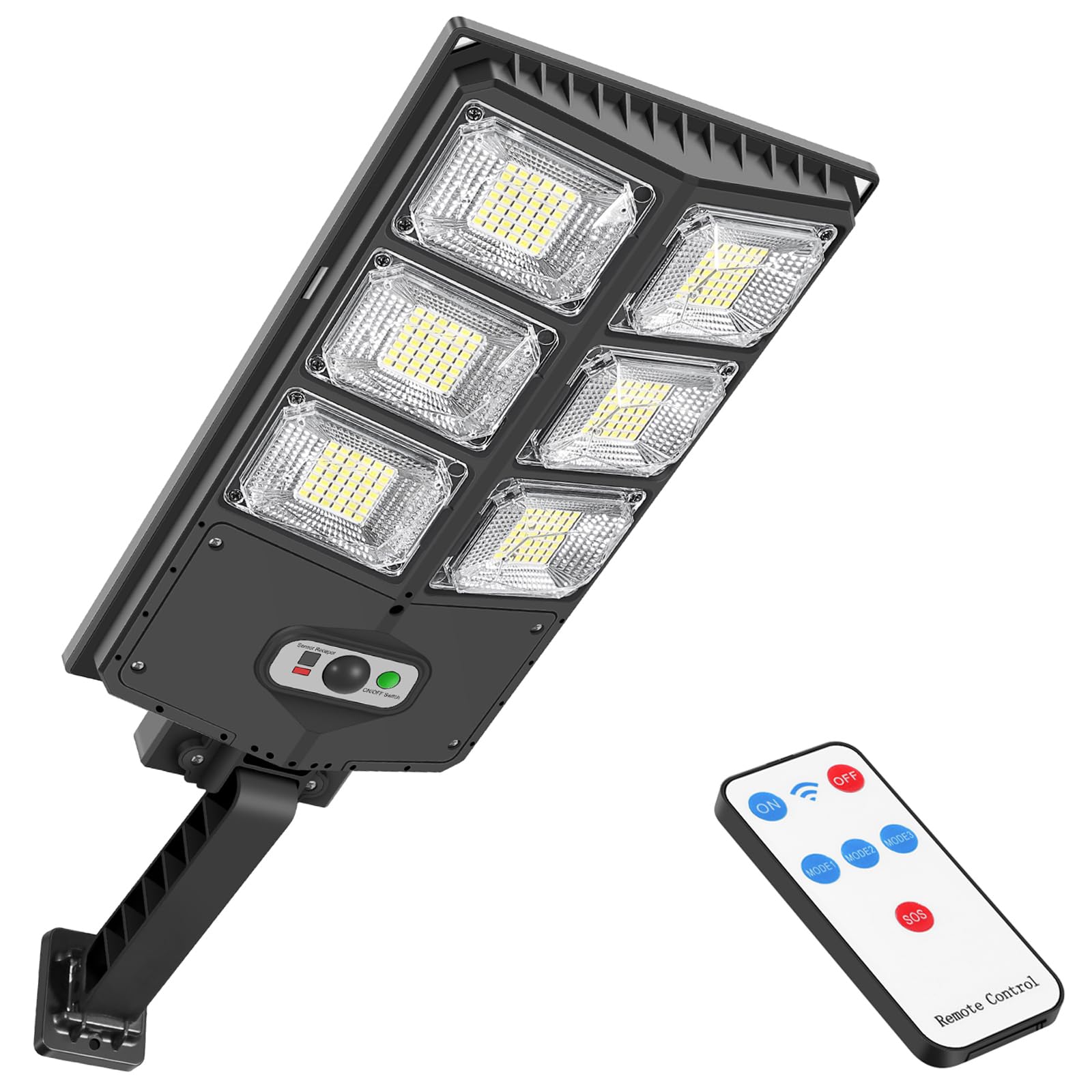 Lampy solarne W do użytku zewnętrznego z czujnikiem ruchu i pilotem zdalnego sterowania tryby oświetlenia słonecznego do podwórza ogrodu ścieżki