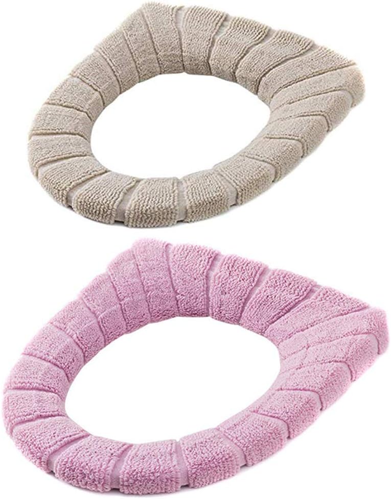 2 składane i zmywalne maty na deskę sedesową, poduszka grzewcza, uniwersalny pokrowiec na deskę sedesową, kolorowy (beżowy i różowy)