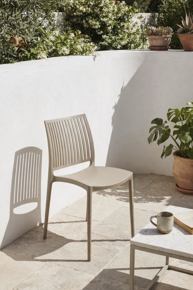 Silla Velox - Silla de jardín moderna y cómoda - Color Beige