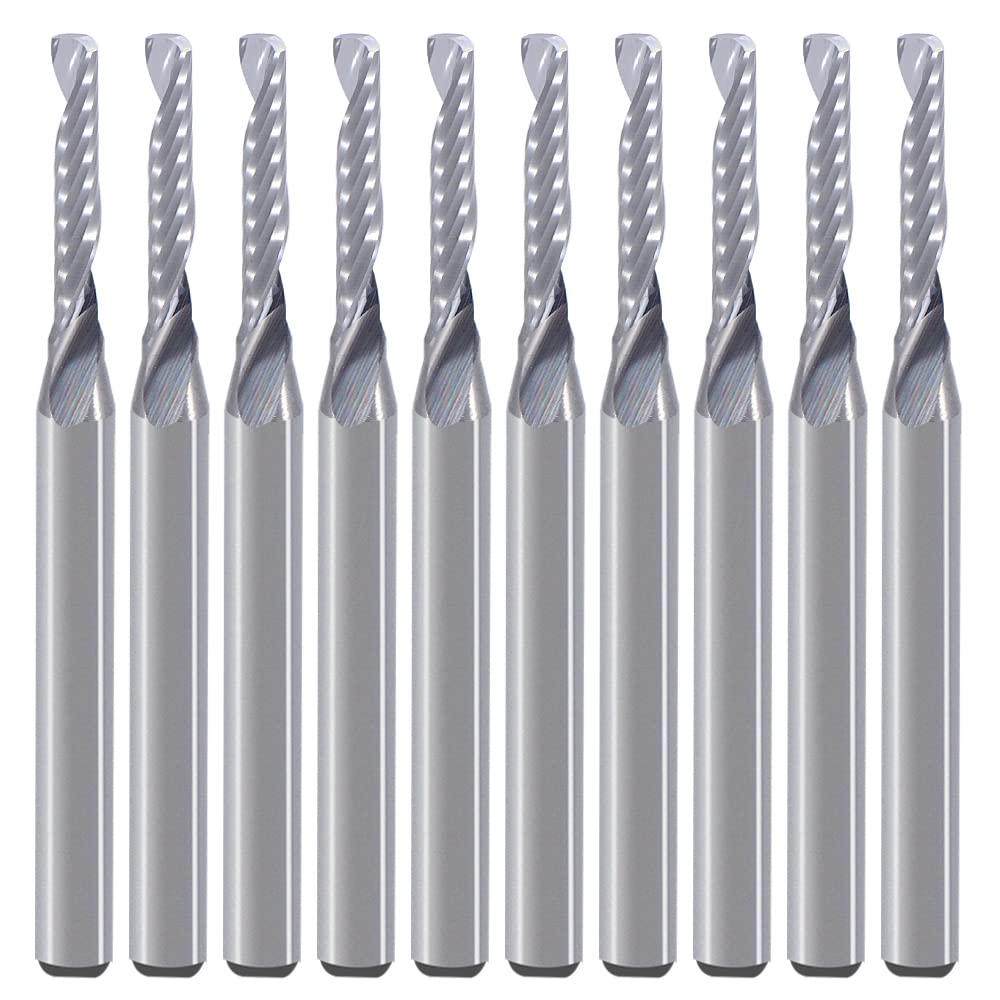 Frez trzpieniowy 1/8", głowica helikalna 5/64", długość 15/32", do plastiku, akrylu, PVC, MDF