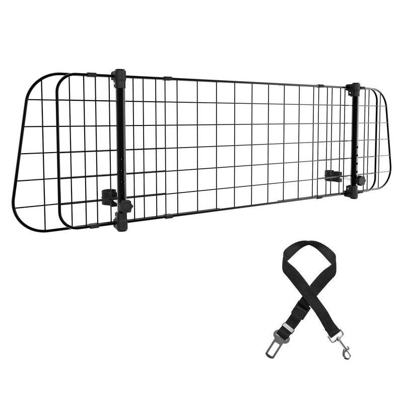 Filet De Voiture Pour Chien 116x76 Cm – Barrière De Séparation Universelle Réglable Avec Corde Élastique Et Crochets, Idéal SUV, Berline & Camion