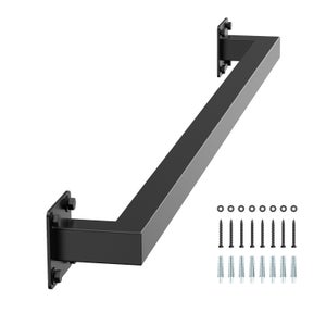 Corrimano VEVER Per Scale Esterne Da 1-2 Gradini – In Acciaio Al Carbonio Nero, Angolo Regolabile 20-35°, Carico 100 Kg, Per Cemento E Legno