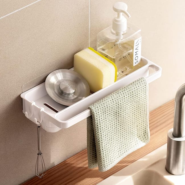 Gocciolatoio Per Lavello Organizer Per Lavello Cucina Porta Spugna Porta Oggetti Per Rubinetto Con Supporto Cestello Sospeso Riordinello Contenitore Lavaggio (Grigio Organizer Cucina