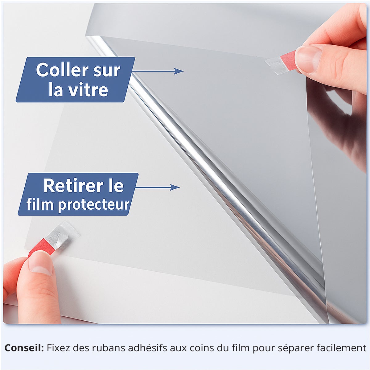 Autocolante para vidros privados a metro - eletrostático Anti-Regulação Anti-UV Anti-Calor - 90x2m - 6