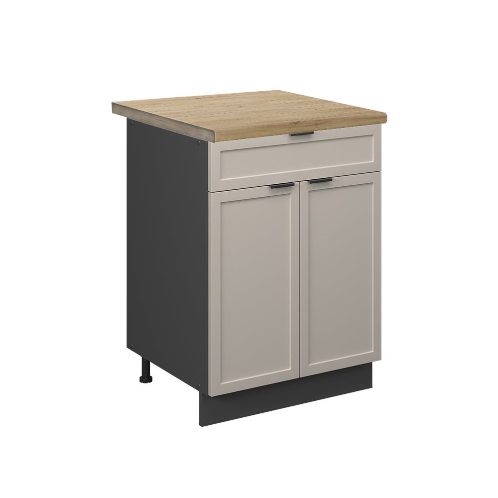Vicco Szafka dolna do kuchni Fame-Line, GreyBeige, 60 cm z szufladą, BP Dąb