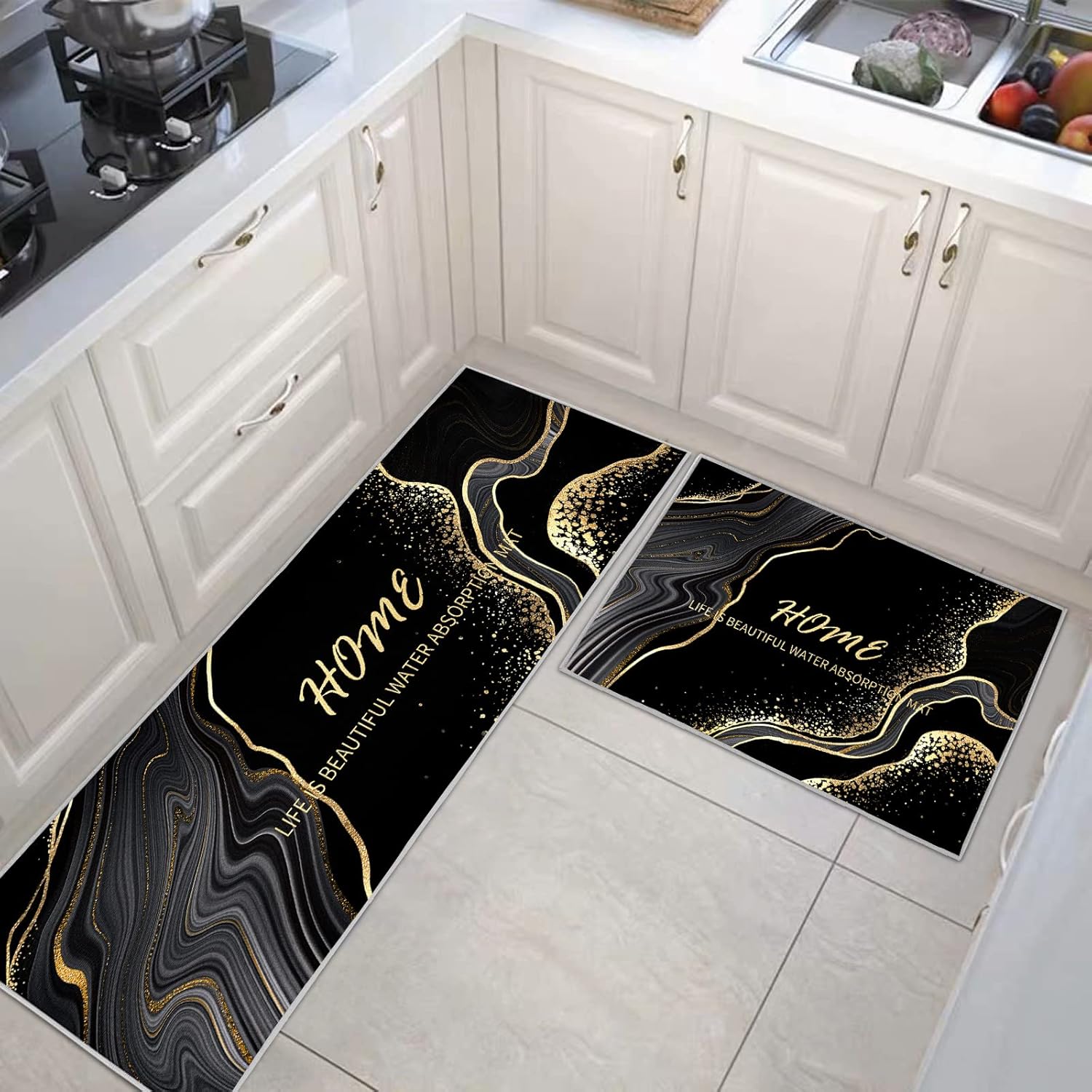 Tapis De Couloir 60x120 Cm - Antidérapant - Lavable Machine - Pour Intérieur Et Cuisine