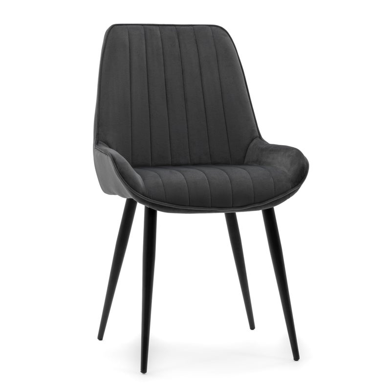 Krzesło tapicerowane do salonu jadalni welur LUCA szary