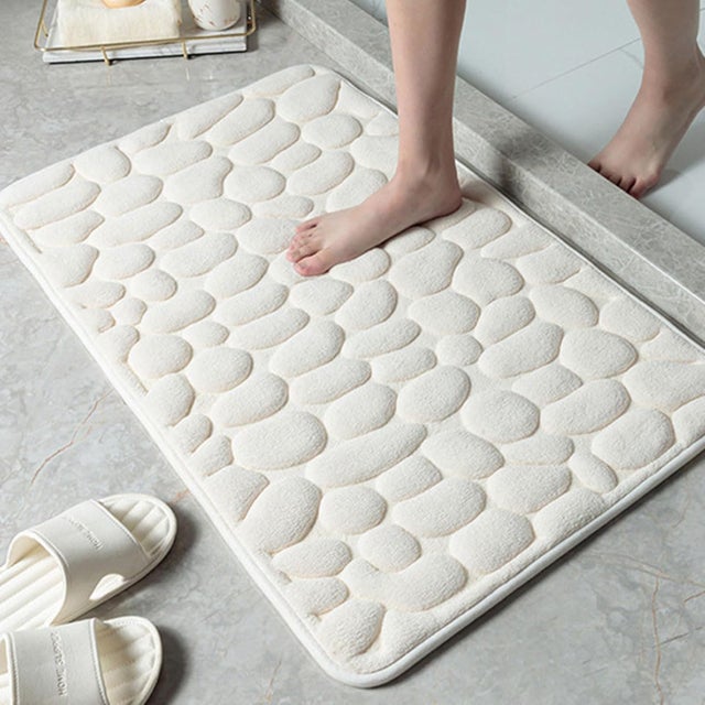 Tappetino da bagno assorbente, tappeto d'ingresso con trama a ciottoli, zerbino da cucina, zerbino di benvenuto ad asciugatura rapida per scarpe bagna