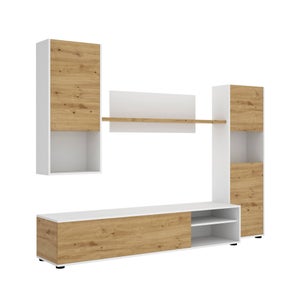 Parete Attrezzata Gruf Bianco E Antracite - Mobile TV Moderno Per Soggiorno - Foto 6