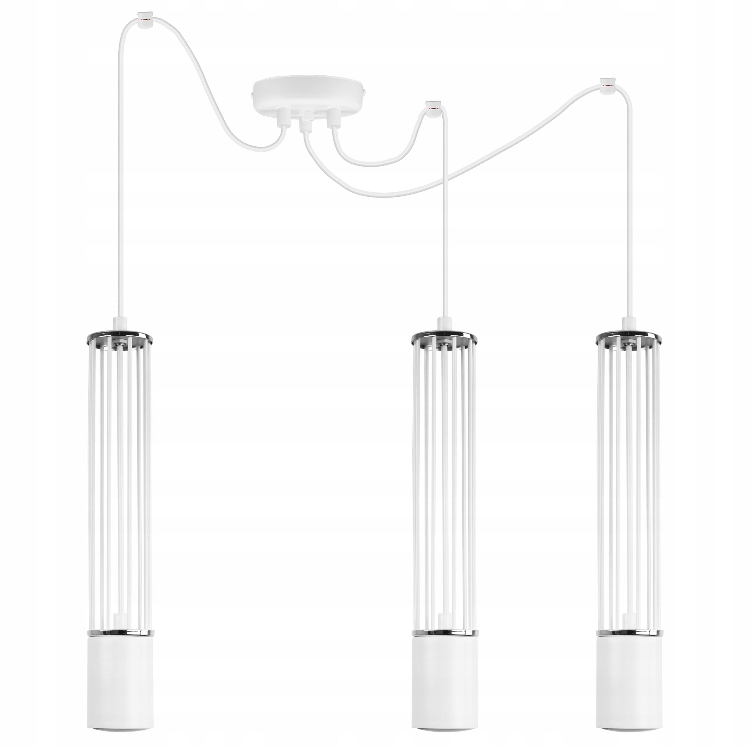 Lampa sufitowa wisząca Aria Spider biały loft 3xGU10 klosz metal biały/srebrny Light Home LH