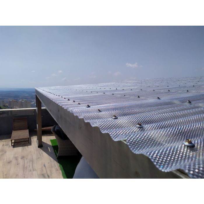 Plaque Polycarbonate Ondulé Nid D'abeille Petite Onde 2,8mm Transparent 1045x6000 - 4