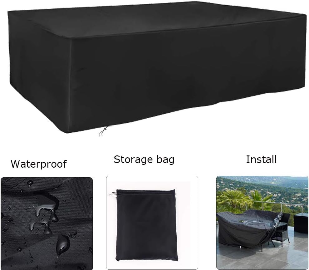 Bache Salon de Jardin, Protection extérieure résistante imperméable de Meubles 210D Oxford (115*115*74cm) - 3