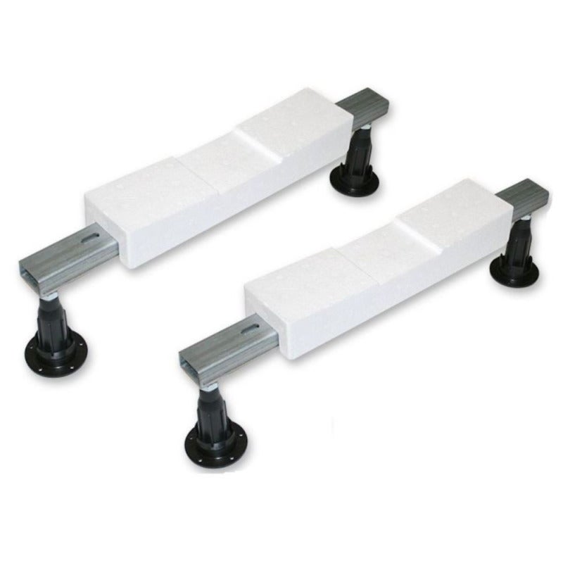Eurowa Bañera rectangular con patas 150x70 cm acero esmaltado, blanco alpino (119600010001-SET) - 3