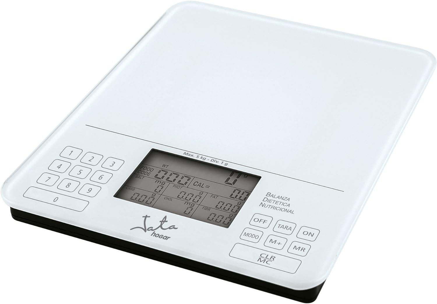Báscula de cocina digital JATA 790 informa de calorías, proteínas