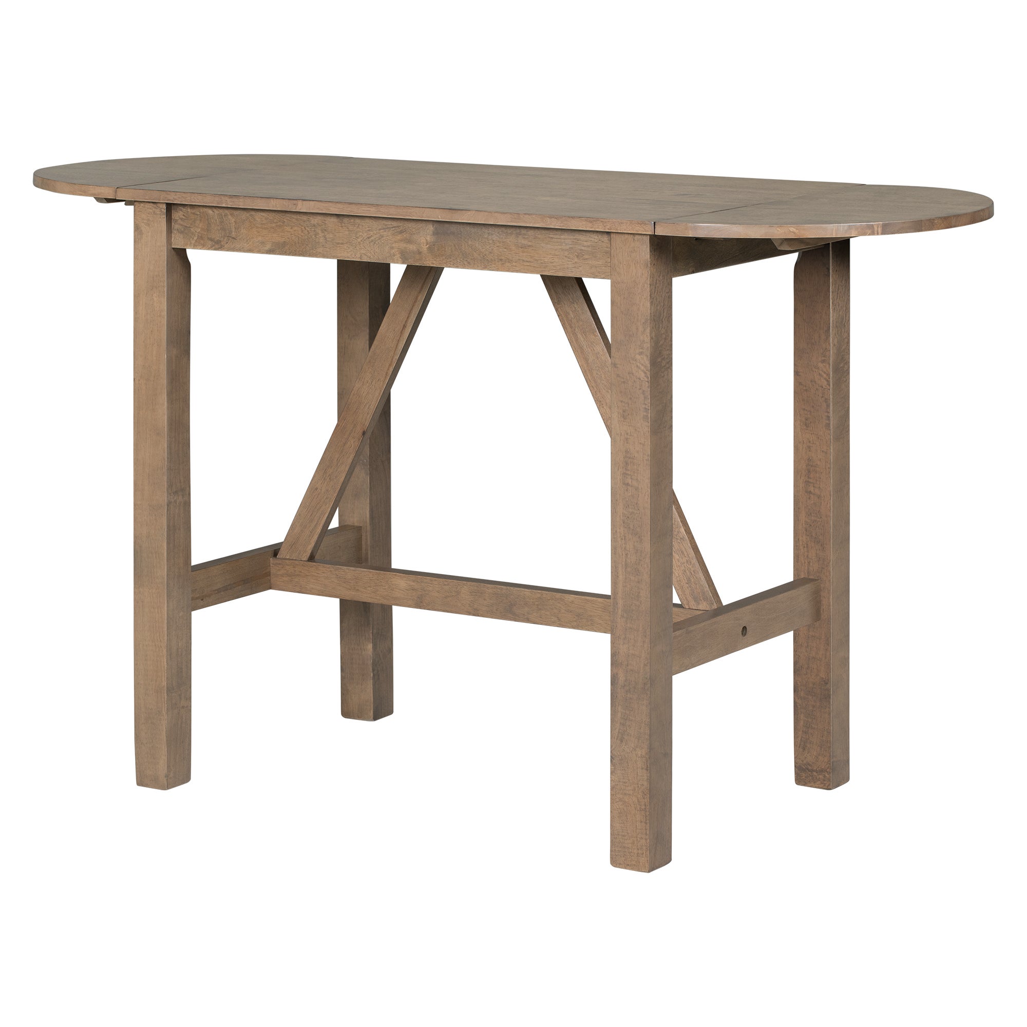 Table de bar, table haute de comptoir，(90-150)X60X90cm, table à manger extensible en bois massif pour la cuisine，Marron - 4