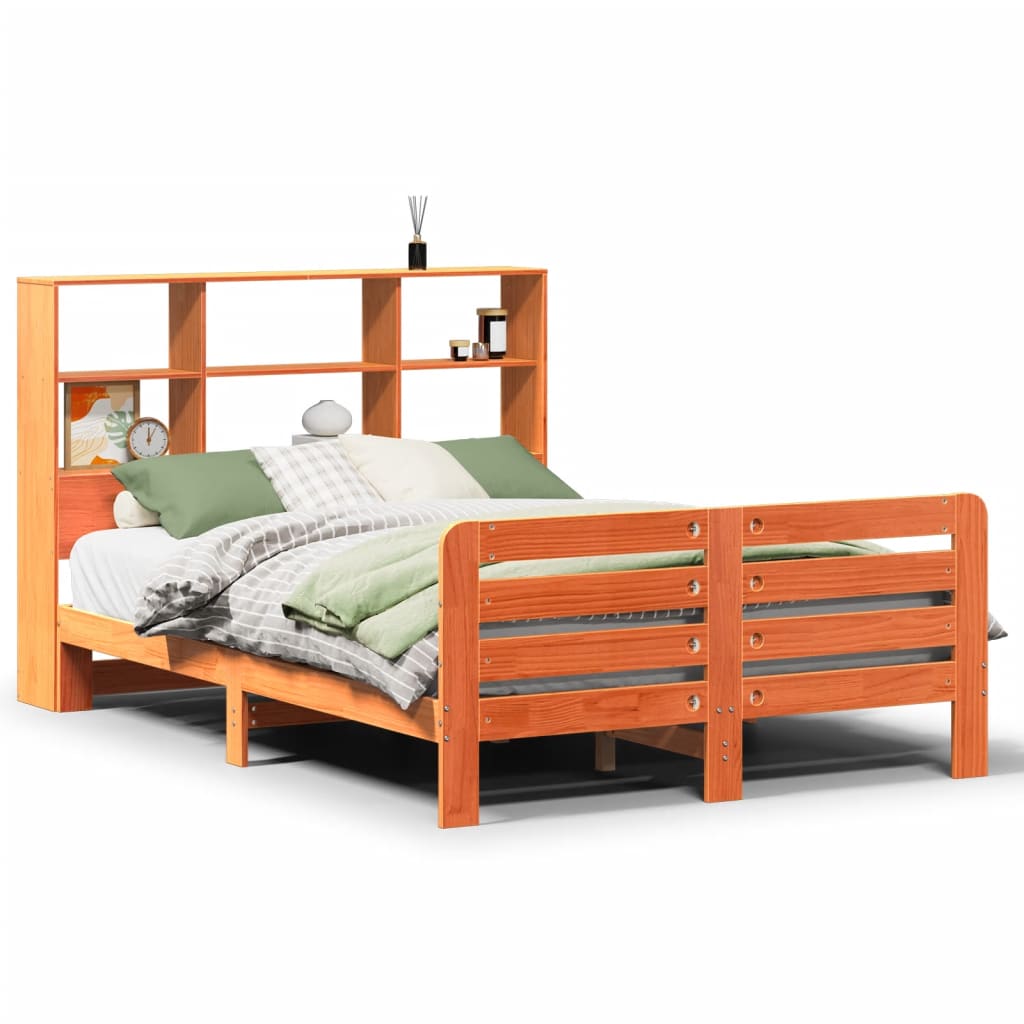 Lit Double Lit Adulte Cadre De Lit Sans Matelas Cire Marron X Cm Bois Pin Massif