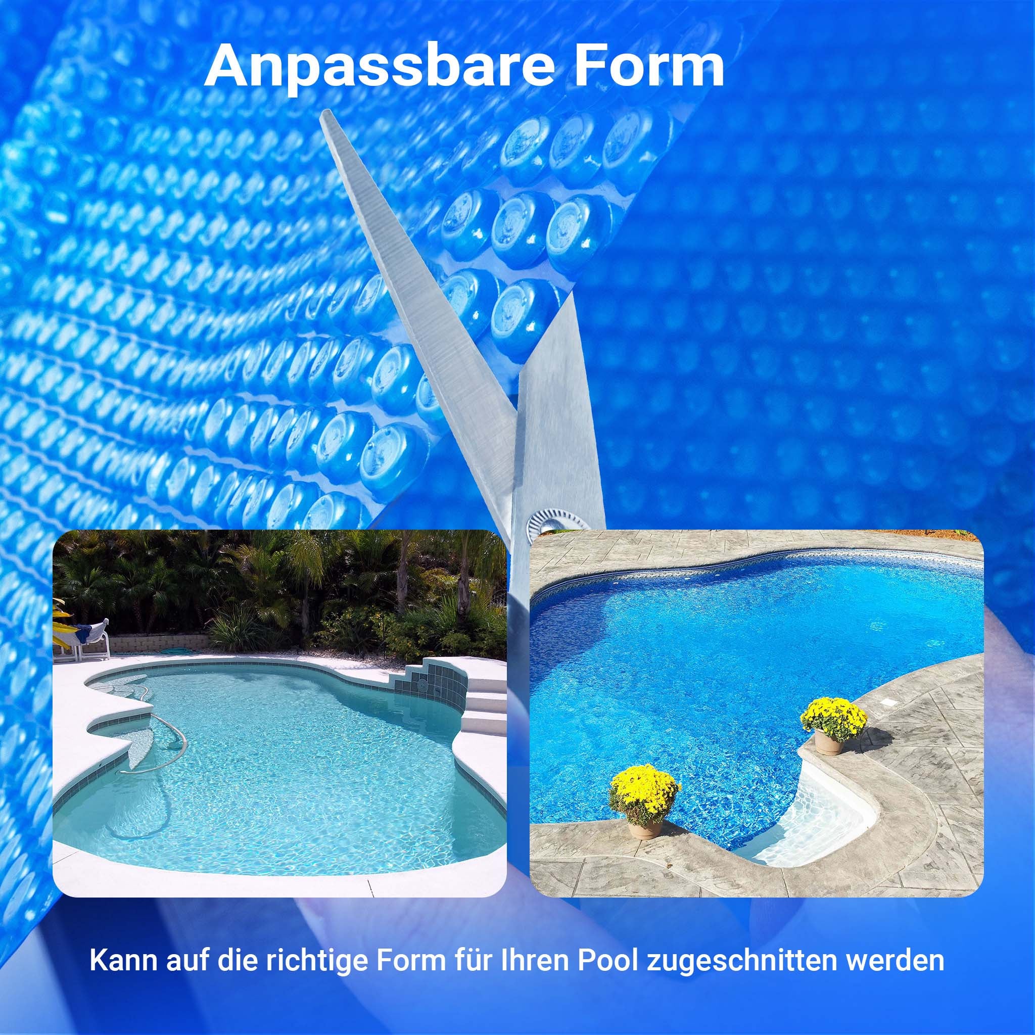 Cubierta solar piscina Azul Rectangular 4x6m Lona térmica protectora 120µ - 7