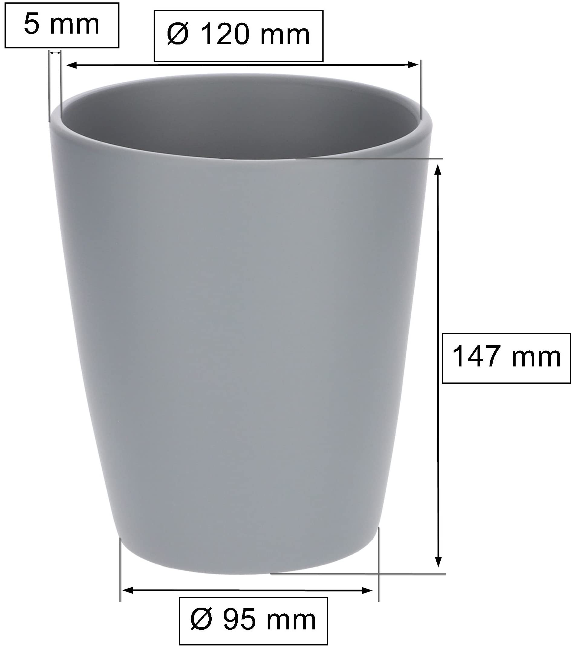 Doniczka osłonka ceramiczna na kwiaty 12 cm szara matowa - KOTARBAU - 2