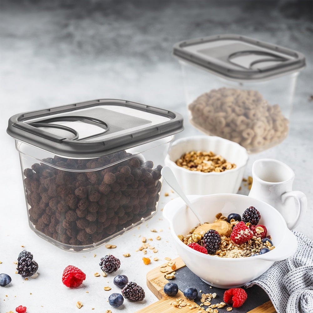 Pojemnik na produkty sypkie z dozownikiem GREY 1,3 l - 2