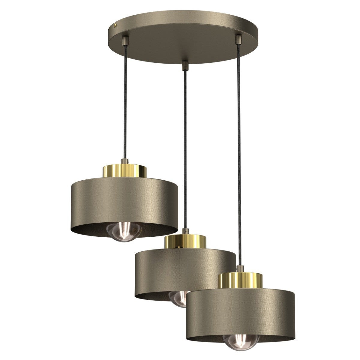 Lampa wisząca Marti tytanowe złoto-złoty połysk 3xE27x15W wym: 110 x 46 x 46 cm metal Luminex